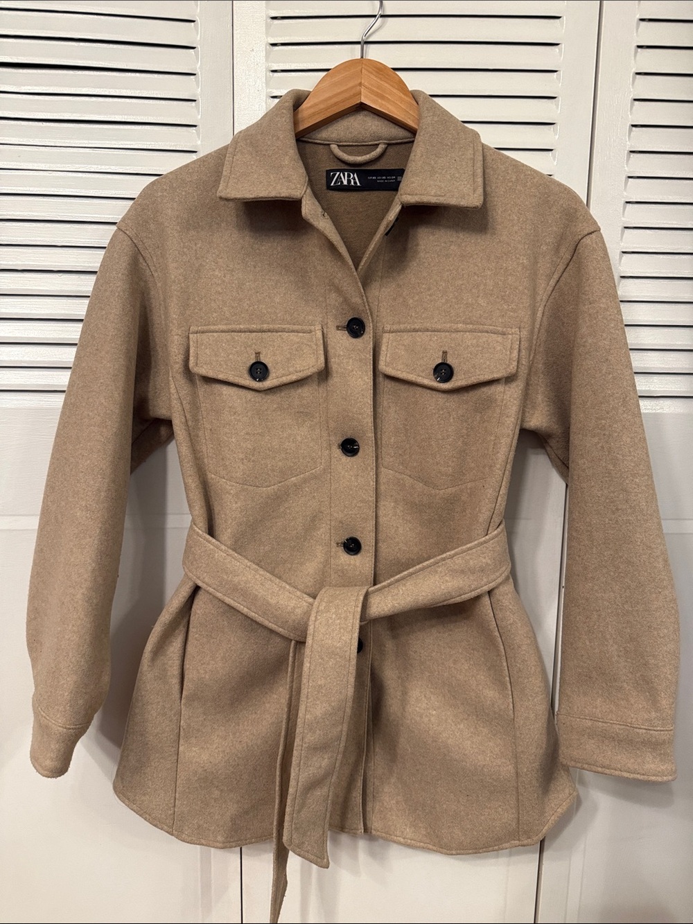 ZARA FAUX WOOL COAT- XS